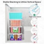 iSPECLE Chest Freezer Organizer Bins - 8 Pack Stackable Freezer Organizer for 5 to 7 Cu.Ft Freezer and Upright Freezer Over 8.5 Cu.Ft, Easy Get Food from Bottom, Add Extra Storage Space, White