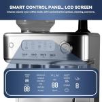 Garvee 16 Inch Espresso Machine, 20 Bar Professional Coffee Maker with Grinder for Home, Coffee Machine with High Power Milk Frother, Digital LCD, Stainless Steel (Single/Double Brew)