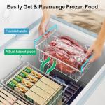 iSPECLE Chest Freezer Organizer Bins - 8 Pack Stackable Freezer Organizer for 5 to 7 Cu.Ft Freezer and Upright Freezer Over 8.5 Cu.Ft, Easy Get Food from Bottom, Add Extra Storage Space, White
