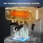 Garvee 16 Inch Espresso Machine, 20 Bar Professional Coffee Maker with Grinder for Home, Coffee Machine with High Power Milk Frother, Digital LCD, Stainless Steel (Single/Double Brew)