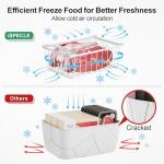 iSPECLE Chest Freezer Organizer Bins - 8 Pack Stackable Freezer Organizer for 5 to 7 Cu.Ft Freezer and Upright Freezer Over 8.5 Cu.Ft, Easy Get Food from Bottom, Add Extra Storage Space, White