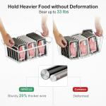 iSPECLE Chest Freezer Organizer Bins - 8 Pack Stackable Freezer Organizer for 5 to 7 Cu.Ft Freezer and Upright Freezer Over 8.5 Cu.Ft, Easy Get Food from Bottom, Add Extra Storage Space, White