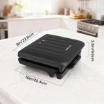 KEINVE 4-Serving Electric Grill and Panini Press, Tough Non-Stick Coating, Drip Tray Catches Grease, Black