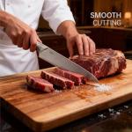 LI JIU Kitchen Knife Set 6 Pcs & Horizontally Knives Case, Crafted from High Carbon 5Cr15Mov Stainless Steel and Food-Grade Polypropylene.