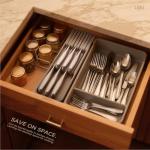 LI JIU Kitchen Knife Set 6 Pcs & Horizontally Knives Case, Crafted from High Carbon 5Cr15Mov Stainless Steel and Food-Grade Polypropylene.