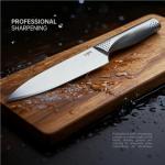 LI JIU Kitchen Knife Set 6 Pcs & Horizontally Knives Case, Crafted from High Carbon 5Cr15Mov Stainless Steel and Food-Grade Polypropylene.