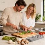 LI JIU Kitchen Knife Set 6 Pcs & Horizontally Knives Case, Crafted from High Carbon 5Cr15Mov Stainless Steel and Food-Grade Polypropylene.