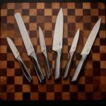 LI JIU Kitchen Knife Set 6 Pcs & Horizontally Knives Case, Crafted from High Carbon 5Cr15Mov Stainless Steel and Food-Grade Polypropylene.