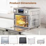 COSTWAY 14-in-1 Air Fryer Toaster Oven Combo, 1700W Dual Cook & 26 QT Large Capacity Stainless Steel Countertop Convection Oven with Bake, Rotisserie, Dehydrate & Defrost, LED Display, 7 Accessories