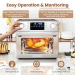 COSTWAY 14-in-1 Air Fryer Toaster Oven Combo, 1700W Dual Cook & 26 QT Large Capacity Stainless Steel Countertop Convection Oven with Bake, Rotisserie, Dehydrate & Defrost, LED Display, 7 Accessories
