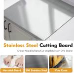Stainless Steel Cutting Board for Kitchen, 304 Double Sided Food Grade Platform Cutting Board, Rust-Resistant Durable Chopping Board, 41 * 29cm, Meat, Fruit, Vegetable Cutting Boards, Easy to Clean
