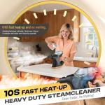 10S Instant Heat Steam Cleaner for Home with Constant Spray & Safety Lock, Natural & Pressuried Steamer for Deep Cleaning, Multipurpose Handheld Steam Cleaner with 9 Tools for Car/Kitchen/Grease/Tiles