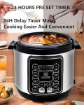 Aptovpvp Electric Pressure Cooker, 6 Liters, Slow Stew Pot With 24-Hour Reservation Function, 10 In 1 Rice Cooker, Wok, Cake, Yogurt, Etc., Stainless Steel/Black