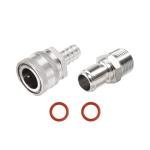 MRbrew Quick Disconnect Set, 304 Stainless Steel 1/2 MPT Male Disconnect 1/2"Barb Female Beer Brewing Connector Kit Quick Disconnect System for Ball Valve & Wort Beer Pumps & Wort Chiller Hose Fitting