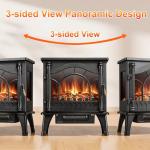 ZAFRO 23 inch Freestanding Electric Fireplace Stove | Thermostat Control, Low Noise, 5100 BTU, Overheat Protection, for Indoor Use