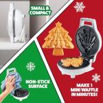 Christmas Tree Mini Waffle Maker- Make this Holiday Special for Kids w Cute 4 Inch Waffler Iron, Electric Non Stick Breakfast Appliance for Xmas Season, Festive Gift or Cute Dessert, Treat for Santa