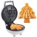 Christmas Tree Mini Waffle Maker- Make this Holiday Special for Kids w Cute 4 Inch Waffler Iron, Electric Non Stick Breakfast Appliance for Xmas Season, Festive Gift or Cute Dessert, Treat for Santa