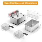 Mvegoiuok Electric Large Deep Fryer With 3 Basket 3600W Commercial Turkey Fryer Pot With Oil Filtration Lid 25QT Stainless Steels Frier for Home Use Oil Fryer