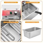 Mvegoiuok Electric Large Deep Fryer With 3 Basket 3600W Commercial Turkey Fryer Pot With Oil Filtration Lid 25QT Stainless Steels Frier for Home Use Oil Fryer