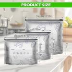 30Pcs Reusable Aluminum Foil Sealable Storage Bags, 2026 New Thicken Stand Up Foil Sealable Bags with Label and Zip Lock, Resealable Storage Bags for Vegetable Fruit Meat(S+M+L)
