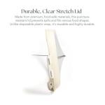 Crudités | Portable Snack Tray | Square 2-Pack | Sage Green | Reversible Stretch Lid Food Containers | BPA-Free, Freezer & Dishwasher Safe | Meal-Prep, Charcuterie, Salads, Picnic, Travel