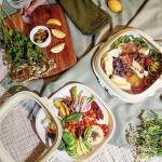 Crudités | Portable Snack Tray | Square 2-Pack | Sage Green | Reversible Stretch Lid Food Containers | BPA-Free, Freezer & Dishwasher Safe | Meal-Prep, Charcuterie, Salads, Picnic, Travel