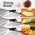 X Home Adjustable Mandoline Slicer for Kitchen, Stainless Steel Food Slicer, Vegetable Slicer for Cucumber, Potato, Carrot, Onion, Cleaning Brush & Food Pusher Included, Easy to Use & Clean