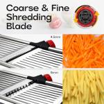 X Home Adjustable Mandoline Slicer for Kitchen, Stainless Steel Food Slicer, Vegetable Slicer for Cucumber, Potato, Carrot, Onion, Cleaning Brush & Food Pusher Included, Easy to Use & Clean