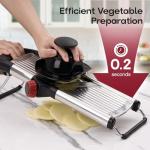 X Home Adjustable Mandoline Slicer for Kitchen, Stainless Steel Food Slicer, Vegetable Slicer for Cucumber, Potato, Carrot, Onion, Cleaning Brush & Food Pusher Included, Easy to Use & Clean