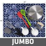 Drymate Jumbo XL Dish Drying Mat (19”x24”), Low-Profile, Super Absorbent, Quick Dry Fabric, Waterproof & Slip-Resistant, for Kitchen Counter, Trimmable, Easy to Clean (USA Made)(Indigo)