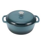 Amazon Basics Cast Iron Dutch Oven Pot with Lid, Enameled, Round, Dual Handles, Heavy-Duty, Medium, 6-Quart, Gray