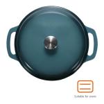 Amazon Basics Cast Iron Dutch Oven Pot with Lid, Enameled, Round, Dual Handles, Heavy-Duty, Medium, 6-Quart, Gray
