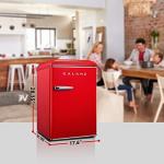 Galanz GLR25MRDR10 Retro Compact Refrigerator, Mini Fridge with Single Doors, Adjustable Mechanical Thermostat with Chiller, Red, 2.5 Cu Ft