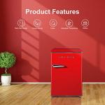 Galanz GLR25MRDR10 Retro Compact Refrigerator, Mini Fridge with Single Doors, Adjustable Mechanical Thermostat with Chiller, Red, 2.5 Cu Ft