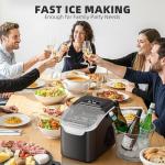 Antarctic Star Countertop Ice Maker, Portable Ice Machine with Carry Handle, 27Lbs/24H, 2 Sizes Bullet Ice, 8Cubes in 6 Mins Office/Kitchen/Bar Black