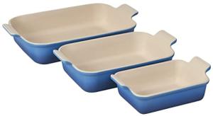 Le Creuset Stoneware Heritage Set 3 Rectangular Dishes, Marseille