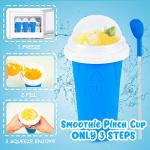 Slushie Maker Cup - Quick Frozen Magic Cup, Portable Double Layers Cool Slushee Maker For MilkShake, Juice, Ice Cream Make & More, Super Fun and Cool Stuff Gift For Kids, Friends & Family - Blue
