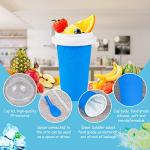Slushie Maker Cup - Quick Frozen Magic Cup, Portable Double Layers Cool Slushee Maker For MilkShake, Juice, Ice Cream Make & More, Super Fun and Cool Stuff Gift For Kids, Friends & Family - Blue