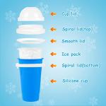Slushie Maker Cup - Quick Frozen Magic Cup, Portable Double Layers Cool Slushee Maker For MilkShake, Juice, Ice Cream Make & More, Super Fun and Cool Stuff Gift For Kids, Friends & Family - Blue