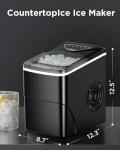 Totnz Countertop Ice Maker Machine, 26lbs in 24Hrs, 9 Ice Cubes Ready in 6 Mins, Auto-Cleaning Portable Ice Maker with Basket and Scoop, for Home/Kitchen/Camping/RV