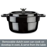 All-Clad 5 Quart 7-in-1 Electric Slow Cooker with Stainless Steel and Cast Iron, 1200W - Black Enamel Crock