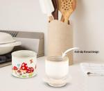 Mushroom Butter Crock For Counter With Water Line French Butter Holder Ceramic Butter Keeper Butterfly Mushroom Jungle Decor Anti-Slip Design