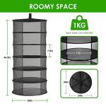 iPower Herb Drying Rack 6-Layer 2-Feet Black Mesh Hanging Net Dryer Collapsible with Opendoor, Pothook and Storage Pouch, for Hydroponics Flowers, Buds