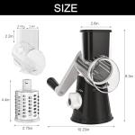 Cambom 5 in 1 Rotary Cheese Grater Hand Crank Cheese Shredder for Fresh Cheese, Vegetable, Nuts,Non-slip Suction Base, Black