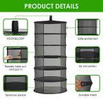 iPower Herb Drying Rack 6-Layer 2-Feet Black Mesh Hanging Net Dryer Collapsible with Opendoor, Pothook and Storage Pouch, for Hydroponics Flowers, Buds