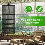 iPower Herb Drying Rack 6-Layer 2-Feet Black Mesh Hanging Net Dryer Collapsible with Opendoor, Pothook and Storage Pouch, for Hydroponics Flowers, Buds