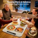 Warming Mat for Food – Electric Warming Tray with 4 Temp Settings & Timer, Portable Rollable Food Warming Mat for Countertop – Ideal Food Warmer for Buffets, Parties, Family Gatherings Use