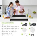 Bonsenkitchen Vacuum Sealer Machine with Mason Jar Sealer Kit | Compact Food Sealer for Kitchen Storage & Meal Prep | Multiple Modes​​ | External Vacuum System & 40 Vacuum Bags, Silver