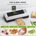 Bonsenkitchen Vacuum Sealer Machine with Mason Jar Sealer Kit | Compact Food Sealer for Kitchen Storage & Meal Prep | Multiple Modes​​ | External Vacuum System & 40 Vacuum Bags, Silver