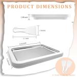 At Home Rolled Ice Cream Maker Kit, Instant Freeze Plate with 2 Scrapers,DIY Stainless Steel Ice Cream Makers Tray for Fun Freezer Desserts (White)